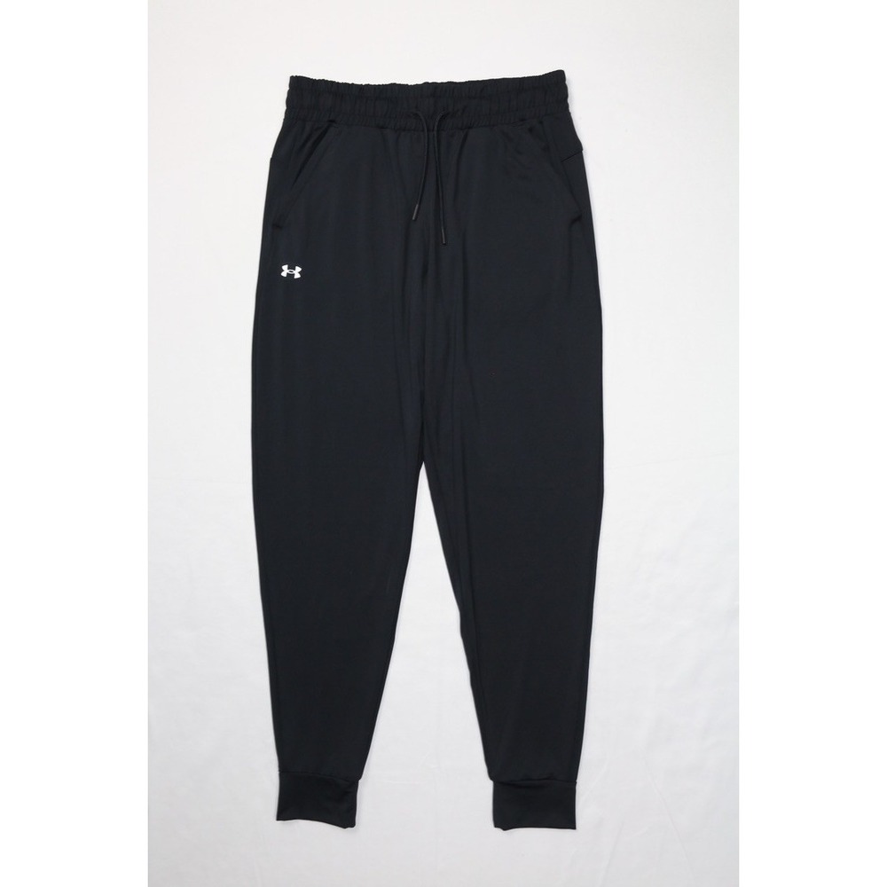 Under Armour HeatGear Armour Pant Black White Loose Fit Jogger Slash Pockets